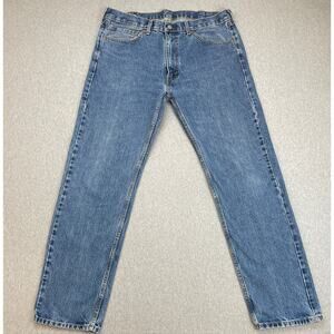 Levis 505 Jeans Mens 38 x 34 Blue 100% Cotton Straight Leg Medium Wash